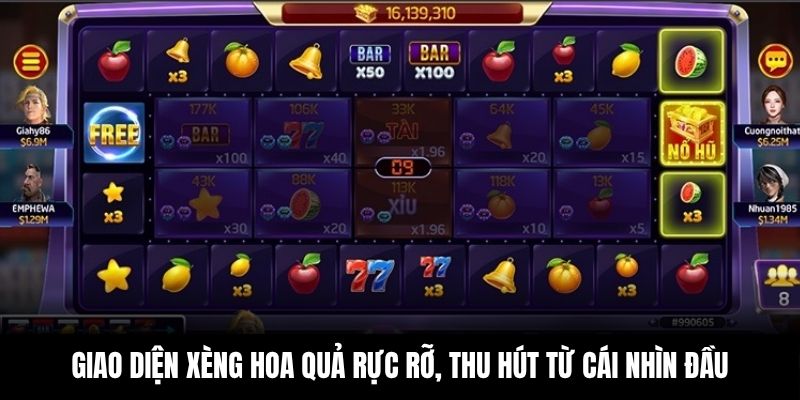 Giao diện xèng hoa quả rực rỡ, thu hút từ cái nhìn đầu