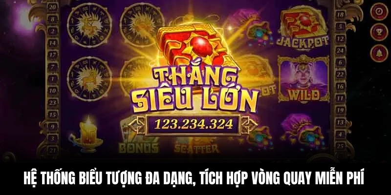 Hệ thống biểu tượng đa dạng, tích hợp vòng quay miễn phí và nổ hũ tự động